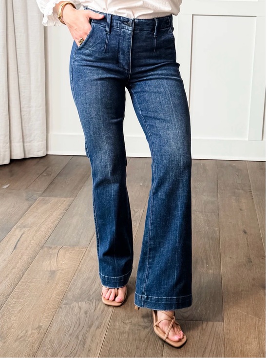 Judy Blue Denim - Judy Blue The Sutton Mid Rise Dark Wash Tummy Control Bootcut Trouser Jeans
